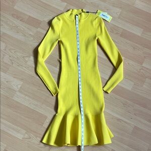 Karen Millen Vibrant Yellow Long Sleeve Dress
